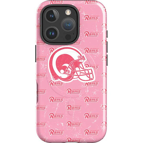 NFL Los Angeles Rams Pink Logo Blast iPhone 16 Pro Magsafe Impact Case